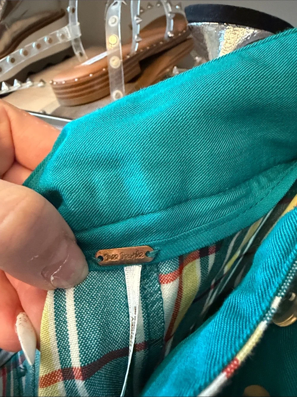 Free People checked wide